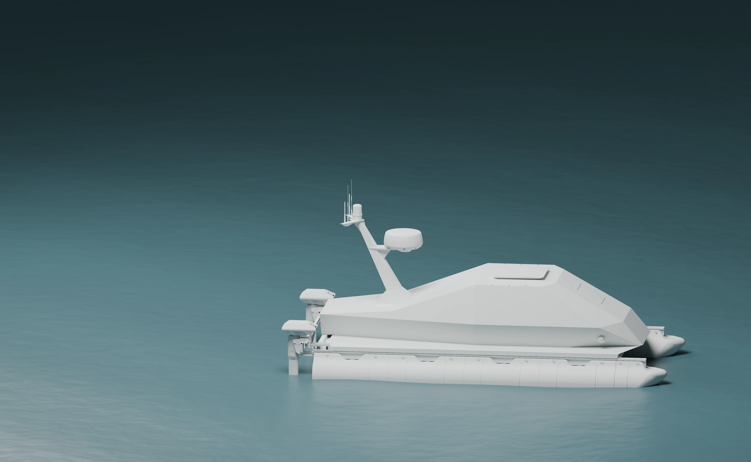 The Standard Subsea surface robot, shown in profile on open water.
